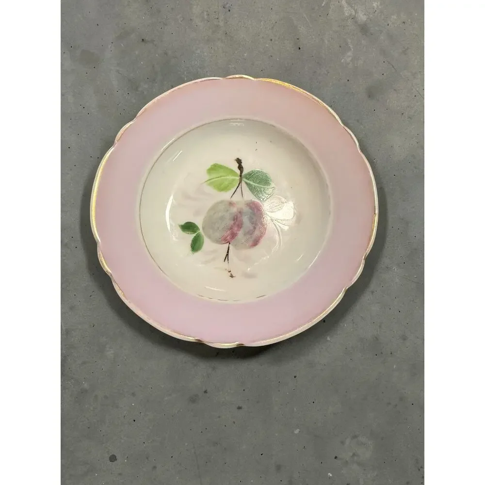 Antique Hand-Painted Porcelain Fruit Plates - Set of 10